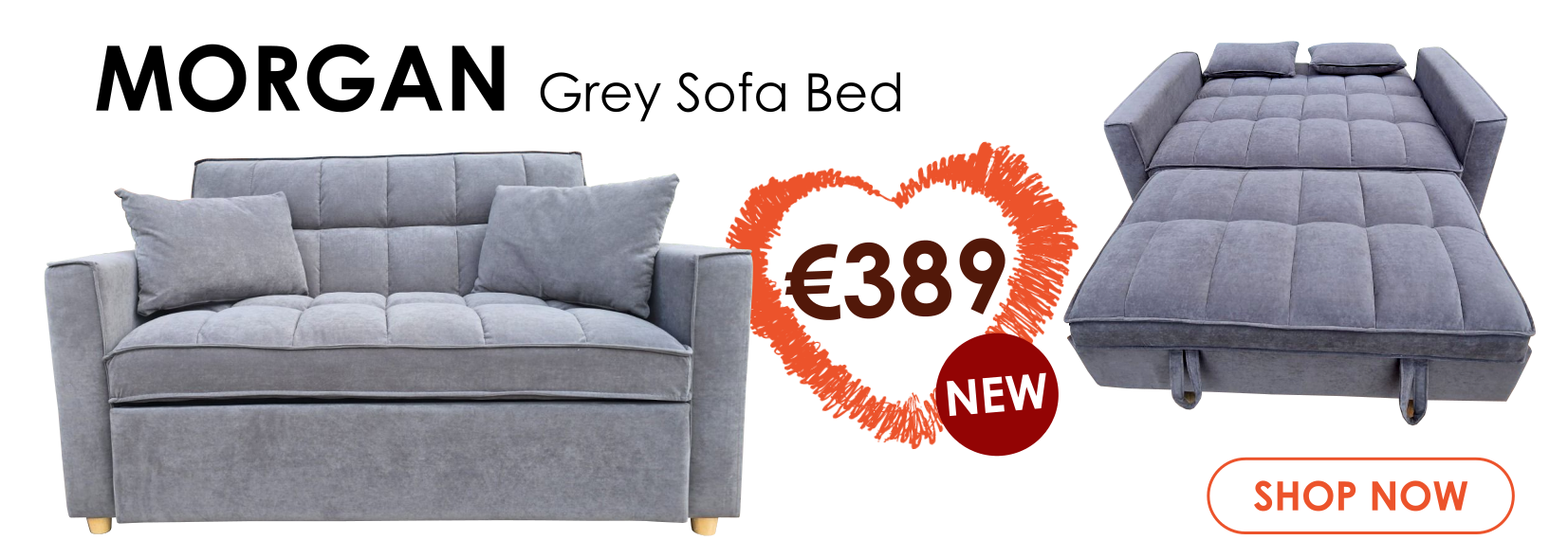 Morgan Grey Sofa Bed