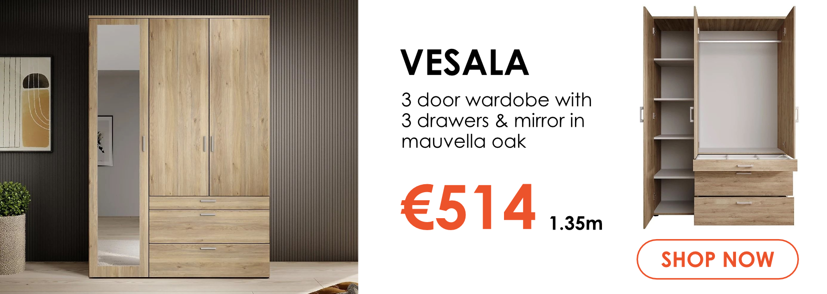 Vesala Wardrobe Oak