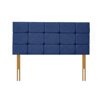 Ballygalley Fabric Single 3ft Cube Headboard 24" Plush Blue 