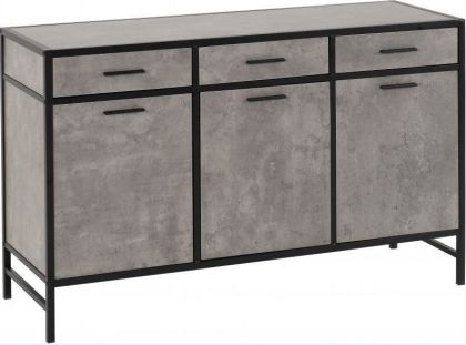 Athens Sideboard - Concrete Effect/Black