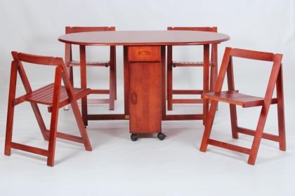 Butterfly Dining Set with 4 Chairs Mahogany