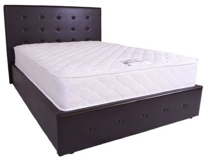 Chanel Ottoman Storage Double Bed - Brown