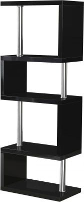 Charisma 5 Shelf Unit - Black Gloss / Chrome