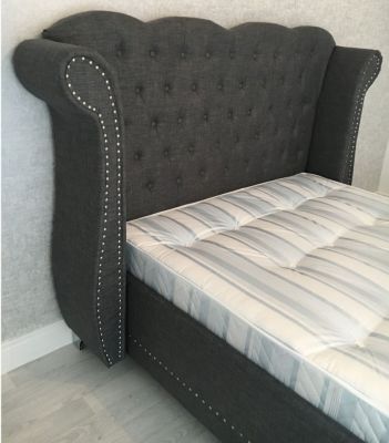 Duchess Fabric Double Bed 4ft 6in - Grey Linen