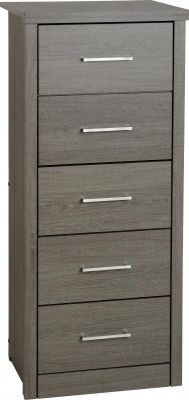 Lisbon 5 Drawer Chest - Black Wood Grain