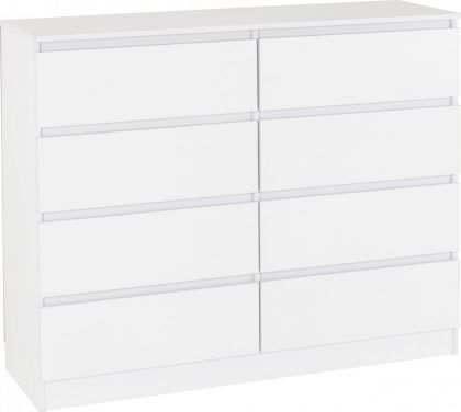 Malvern 8 Drawer Chest - White