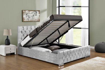 Mercury Ottoman Crushed Velvet Double Bed - 4ft 6in