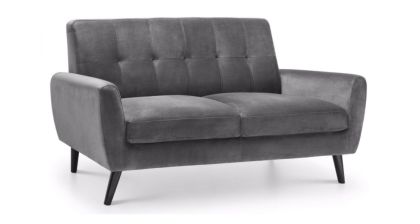 Monza 2 Seater Sofa - Grey Velvet