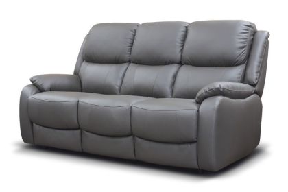 Parker Leather 3 Seater Sofa - Navy Grey (DC)