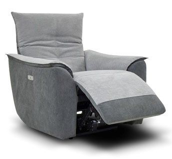 Stefano Fabric 1 Seater Power Recliner Sofa - Metal