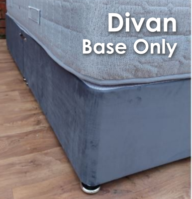 Ballygalley Fabric Super Kingsize DIVAN BASE 6ft - Plush Charcoal