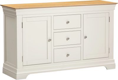 BORDEAUX 3 DOOR 3 DRAWER SIDEBOARD - IVORY/OAK