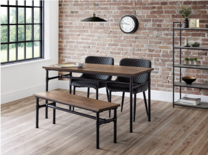 Carnegie Dining Table, Bench & 2 Luxe Grey Chairs