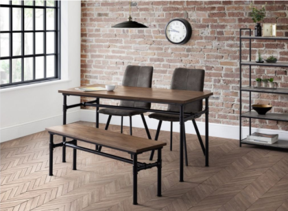 Carnegie Dining Table, Bench & 2 Monroe Chairs