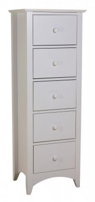 Chelsea White Chest 5 Drawer