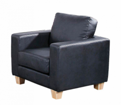 Chesterfield 1 Seater Sofa PU - Black
