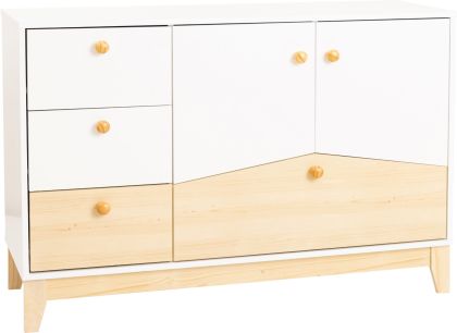 Cody 2 Door 4 Drawer Chest - White/Pine Effect