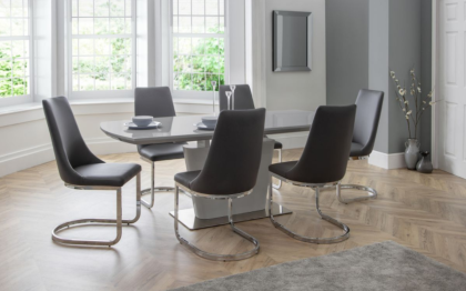 Como Grey Dining Set (6 Chairs)