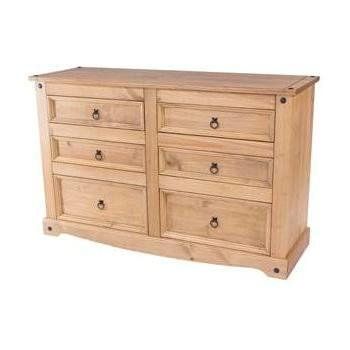 Corona 3+3 Drawer Wide Chest - Pine