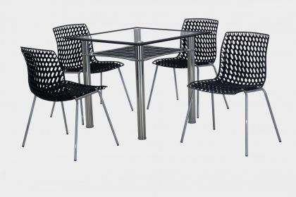 Delford Chairs Plastic & Chrome Steel Leg