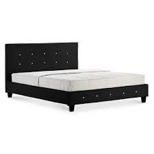 Quartz Leather Double Bed 4ft 6in - Black
