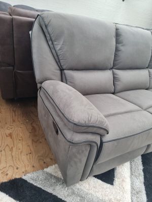 Edwardo Air Leather 2 Seater Recliner Sofa - BROWN