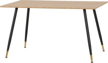 Hamilton Medium Dining Table - Medium Oak Effect / Black