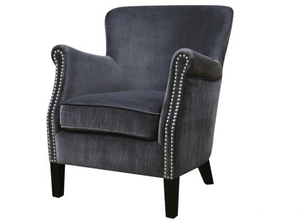 Harlow Fabric Armchair - Grey Velvet