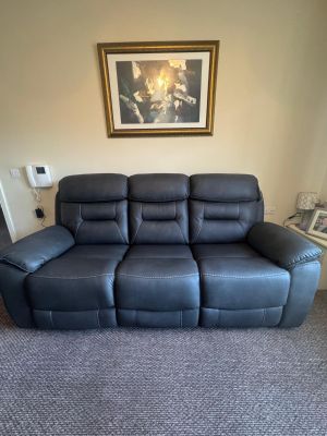 Decadence Leather 3 Seater Sofa - Black