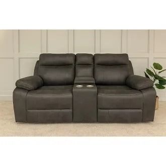 Kingsley Fabric 2 Seater Recliner Sofa - Grey