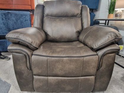 Luca Manual Recliner 1 Seater Grey leather air