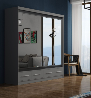 Margot Sliding Wardrobe 2m - Grey