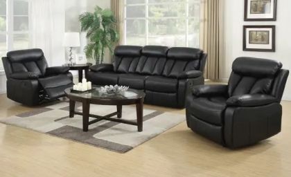 Merrion Recliner Suite 3+1+1 - Black