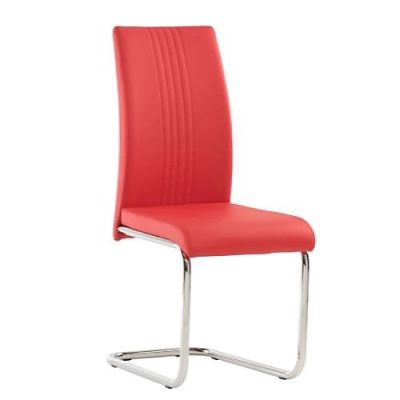 Monaco Dining Chair - PU / Chrome Red