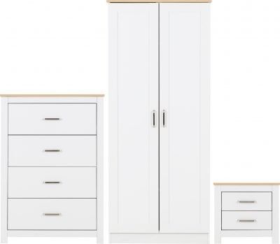 Portland Trio - White/Oak Effect