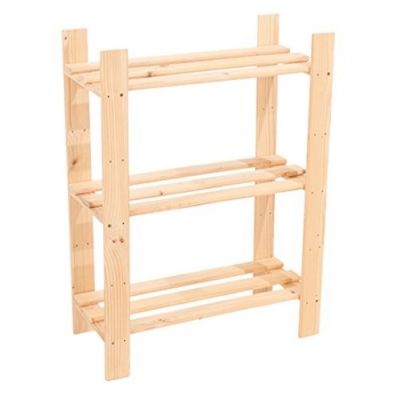 Natural Wood 3 Shelf Narrow Storage Unit