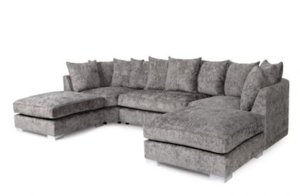 L shape sofa black and grey top