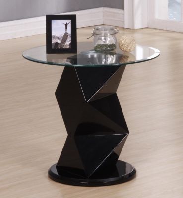 Rowley Black High Gloss Lamp Table