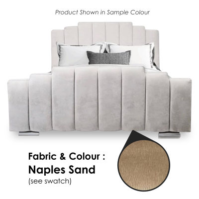 (DUPLICATE) Salamanca Fabric Double Bed 4ft 6in - Naples Sand