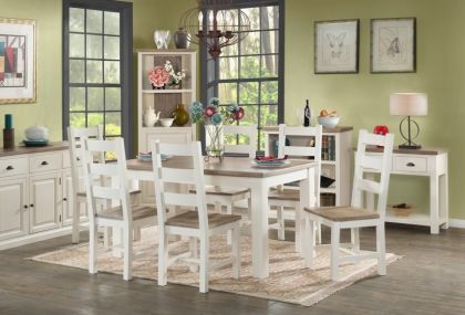 Santorini 4ft Dining Set with 4 Chairs - Stone/Ash
