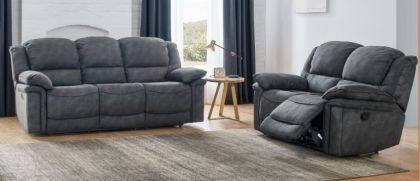 Seductive Fabric Recliner Suite 3+2 - Dark Grey