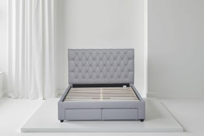 Shoreditch Storage Bed With Drawers - Light Grey
