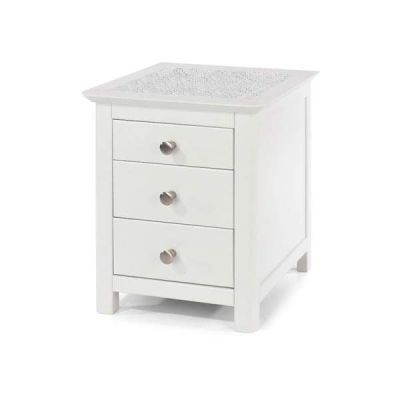 Stirling 3 Drawer Bedside - White