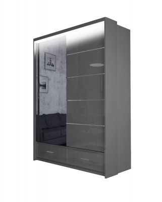 Maja Sliding Wardrobe 150cm - Grey