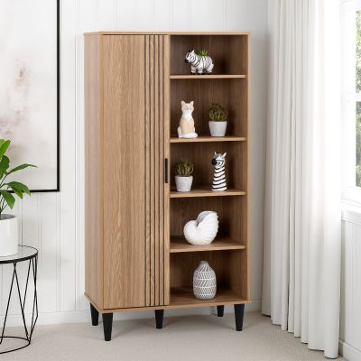 Tessa 1 Door Bookcase Unit - Natural Oak Effect