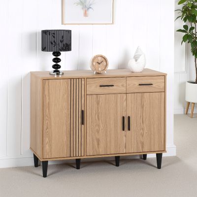 Tessa 3 Door 2 Drawer Sideboard - Natural Oak Effect