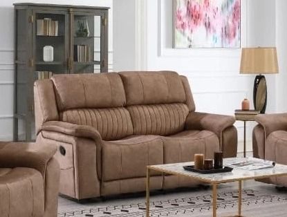 Washington Fabric Recliner 2 Seater Sofa - Coffee