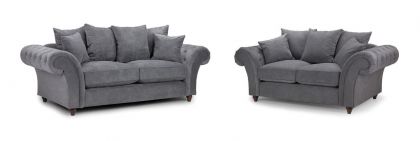 Windsor Fabric Scatterback Suite 3+2 - Dark Grey