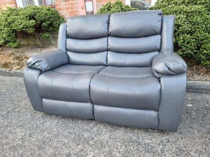 Roman Leather 2 Seater Recliner Sofa 2RR - Grey