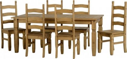 Corona 5' Dining Set 6 Chairs